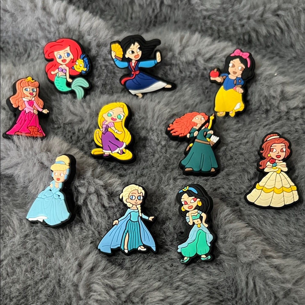 Princess Character Shoe Charms Set of 10 NWOT ❤️